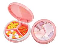 Serfeymi 3 Compartment Waterproof Cute Small Pill Box for Purse & Pocket,Travel Portable and Multifunctional Pill Case Holder for Vitamins,Fish Oil,Supplements, Pearls
