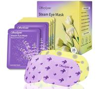Serfeymi Self Heating Steam Eye Mask 16 PCS- Disposable Sleep Warming Eye Mask for Puffy, Dry Eyes, Moist Hot Warm Eye Compress, Relief Eyes Fatigue 2 Scents Mixed