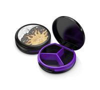 Serfeymi Small Pill Box - 3 Compartments Portable Pill Box for Purse Pocket, Compact Mini Travel Pill Case - Suitable for Medicine, Vitamin, Fish Oil, Supplements - Black(Celestial Balance)