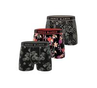 Serge Blanco Men's Boxer Shorts, Breathable & Ultra-Soft (Pack of 3), Dark Grey/Black/Red, L