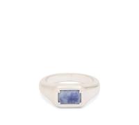 Serge DeNimes Men's Blue Jasper Ring Silver
