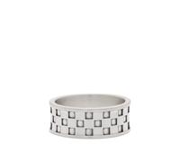 Serge DeNimes Men's Checkered Ring Silver N