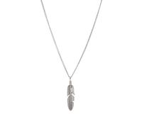 Serge DeNimes Mens Sterling Silver Ethereal Feather Necklace - Colour: Silver - Size: 60-69cm 60-69cm
