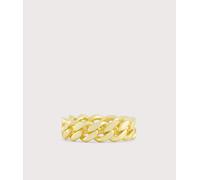 Serge DeNimes Mens Gold Cuban Link Ring (Sterling Silver) - Colour: Gold - Size: S/9.5