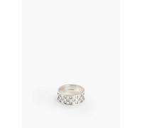 Serge DeNimes Men's Checkered Ring Silver