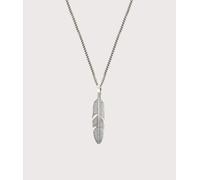 Serge DeNimes Mens Sterling Silver Ethereal Feather Necklace - Colour: Silver - Size: 60-69cm 60-69cm