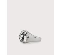 Serge DeNimes Mens Sterling Silver Vitruvian Man Ring - Colour: Silver - Size: S/9.5