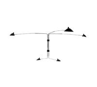 Serge Mouille 5 Rotating Straight Arms Wall Lamp Black