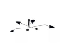Serge Mouille 6 Rotating Arms Ceiling Light Black/ White