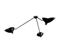 Serge Mouille Plafonnier Araigne 3 Ceiling Light Black & Brass Fixed