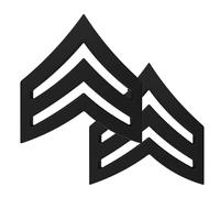 Sergeant Chevrons Collar Brass Pins -Set of Two Rank Insignia Police Military Uniform Pins. Choose between gold, silver, and matt black., 1 Inch, Metal, no gemstone