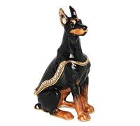 Sergeant Doberman Dog Bejeweled Hinged trinket box Dog lover collection gift Dog Miniature Sculpture Birthday Gift
