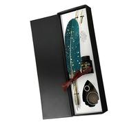 Sergeant Major Pen and Inkwell - Retro Style School Supplies, Retro Dipping Feathers for Writers, Artists, Students, Teachers, Collectors