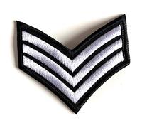 Sergeant Stripes -Iron On/Sew On Embroidered Patch Badge