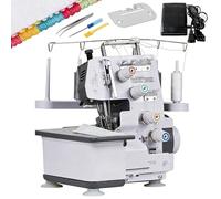 Serger Overlock Sewing Machine with 3-4 Stitch Capability, 1300 Stitches/min, Adjustable Needle Pitch, LED Light, and 12 Stitch Patterns for Fabrics Like Cotton and Silk