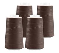 Serger Thread - 4 Cones x 3000 Yards (12,000 Yards Total) | 40S/2 Polyester All-Purpose Thread for Sergers, Overlock Machines, Quilting & Handcrafts (4 Chocolate)