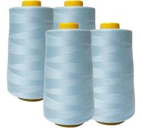 Serger Thread - 4 Cones x 3000 Yards (12,000 Yards Total) | 40S/2 Polyester All-Purpose Thread for Sergers, Overlock Machines, Quilting & Handcrafts (4 Light Blue)