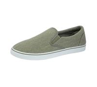 Sergio Italia Mens Slip On Trainer Boys Canvas Low Top Casual Shoes Flat Sneakers Pumps Khaki Size 10