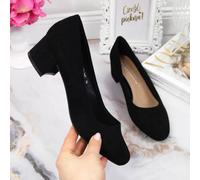 Sergio Leone W SK354C suede block pumps, black