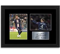 Sergio Ramos Psg Football Player A4 Printed Signed Autograph Photo Display Mount Gift Framed