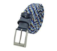 Sergio Tacchini Braided Belt,Man Woman, in Elastic fabric With Inserts in Genuine Leather, Gift Box Blu Mix 115