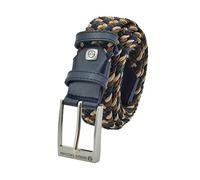 Sergio Tacchini Braided Belt,Man Woman, in Elastic fabric With Inserts in Genuine Leather, Gift Box Verde e Marrone Mix 125