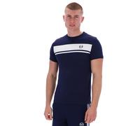 Sergio Tacchini Master T-Shirt Navy White Tonal Ringer Casual Tennis