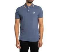 Sergio Tacchini Men's 020 Stripe Collar Polo Shirt, Vintage Indigo/Pumpkin Spice, M