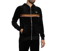 Sergio Tacchini Men's Albi Velour Zip Hoodie, Black/Gold