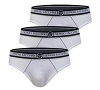 Sergio Tacchini Men's Boxer Briefs in Bi-Elastic Cotton Pack of 3 and 6 Pieces, White Briefs X 3, M