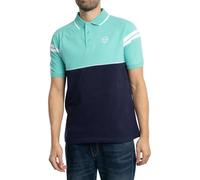 Sergio Tacchini Men's Cambio Polo Shirt, Pool Blue/Maritime Blue/White, L