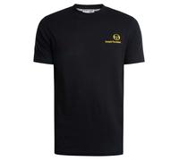 Sergio Tacchini Mens Felton T-Shirt Black Gold Logo Supermac Crew Neck