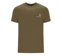 Sergio Tacchini Mens Felton T-Shirt Dark Olive Green Logo Supermac Crew Neck