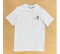 Sergio Tacchini Mens Felton T-Shirt White Maritime Blue Logo Supermac Crew Neck