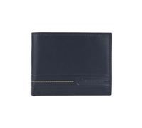 Sergio Tacchini Men's Genuine Leather Slim Bi-Fold Wallet with ID Window, Card Slots & Coin Pocket, Navy Blue
