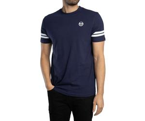 Sergio Tacchini Men's Grello Crew Neck T-Shirt, Maritime Blue/White, L