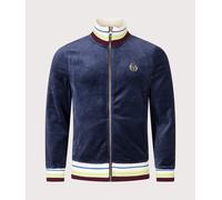 Sergio Tacchini Mens Regular Velour Sartori Track Jacket - Colour: 225 Maritime Blue - Size: Medium