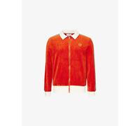 Sergio Tacchini Mens Sergio Tacchini Monte Contrast-Stripe Velour Track Jacket Rooibos Tea L