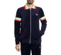 Sergio Tacchini Men's Slice Velour Track Jacket, Maritime Blue/Gold, 3XL