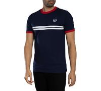 Sergio Tacchini Men's Supermac T-Shirt, Maritime Blue/Adrenaline Rush/White