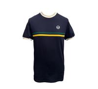 Sergio Tacchini Men's Supermac T-Shirt (UK, Alpha, 3XL, Regular, Regular, Maritime Blue/Rainforest/Daffodil)
