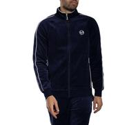 Sergio Tacchini Men's Tasso Velour Track Jacket, Maritime Blue/White, 4XL