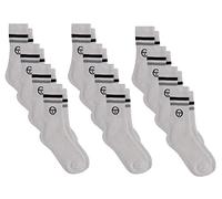 Sergio Tacchini Men's Tennis Socks Pack of 6 and 12 Pairs, white x 12, 39-42