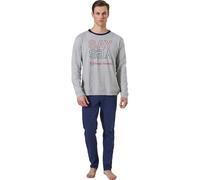 Sergio Tacchini Men's Winter Pyjamas, Warm Cotton Pyjamas Limited Edition, 50b15 grey melange, L