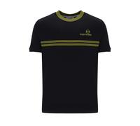 Sergio Tacchini Men's New Supermac T-Shirt, Black/Avocado, M
