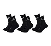 SERGIO TACCHINI SPORT SOCKS - Pack of 3 Pairs - Mid-Calf (Crew) - Comfort, Breathability and Style - Sizes 6/8 and 9/11 - White, Black or Assorted, 0732X3 BLACK, 39-42