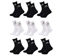 SERGIO TACCHINI SPORT SOCKS - Pack of 9 Pairs - Mid-Calf (Crew) - Comfort, Breathability & Style - Sizes 6/8 and 9/11 - White, Black or Assorted, 17040732X9A, 39-42