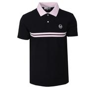 Sergio Tacchini Supermac Polo Shirt (UK, Alpha, XXL, Regular, Regular, Black/Light Lilac/White)
