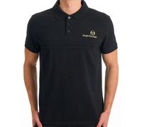 Sergio Tacchini Men's Supermac Primo Polo Shirt, Black/Gold, 3XL