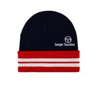 Sergio Tacchini Surgis Striped Beanie Hat Maritime Blue/White/Adrenaline Rush
